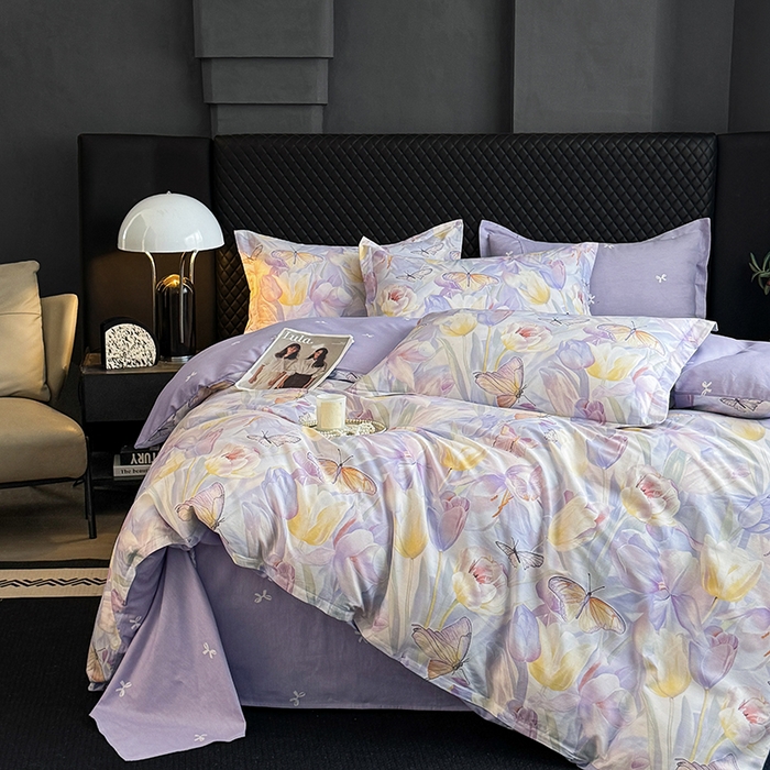 91家纺网 家纺一手货源 找家纺 壹号库 2025新款全棉四件套 莫奈印象