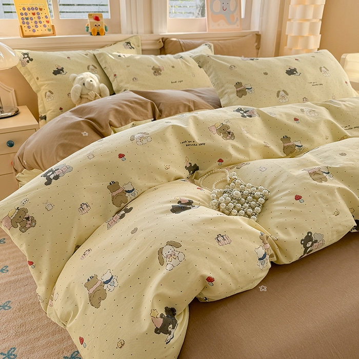 91家纺网 家纺一手货源 找家纺 壹号库 2025新款全棉四件套 小熊日记