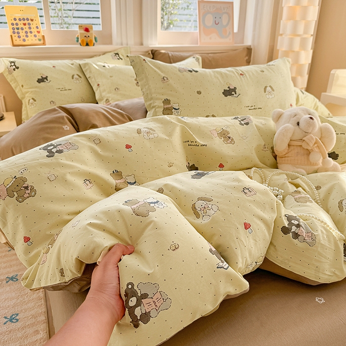 91家纺网 家纺一手货源 找家纺 壹号库 2025新款全棉四件套 小熊日记