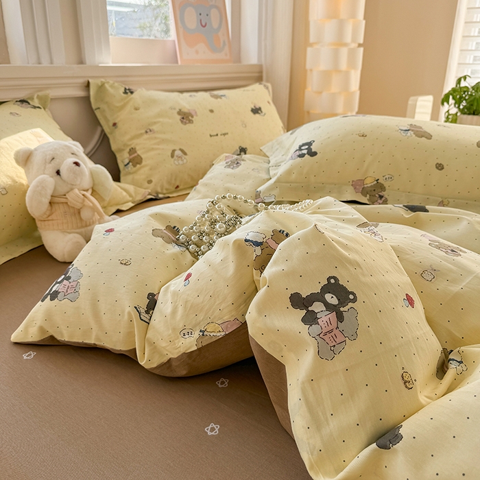 91家纺网 家纺一手货源 找家纺 壹号库 2025新款全棉四件套 小熊日记