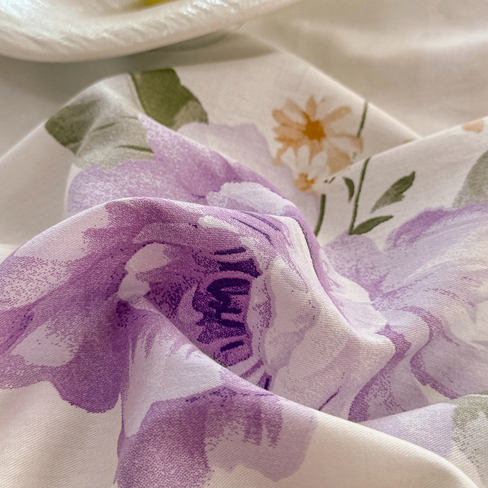 91家纺网 家纺一手货源 找家纺 壹号库 2025新款全棉四件套 紫梦