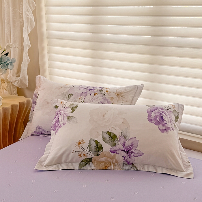 91家纺网 家纺一手货源 找家纺 壹号库 2025新款全棉四件套 紫梦