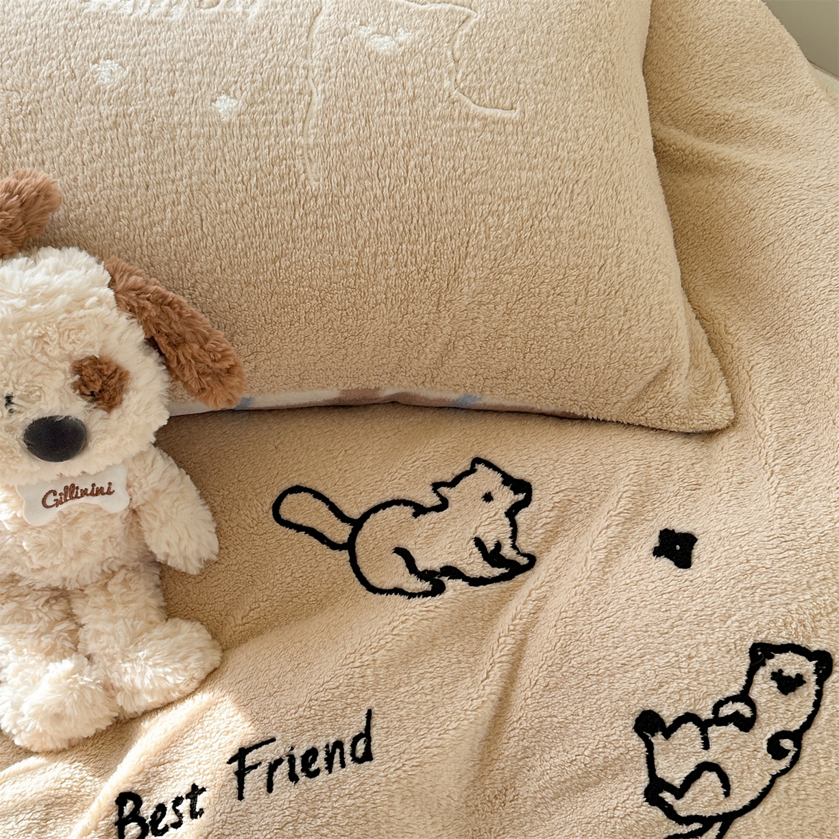 91家纺网 家纺一手货源 找家纺 （总）暖生活 2025新款高克重细颗粒羊羔绒四件套