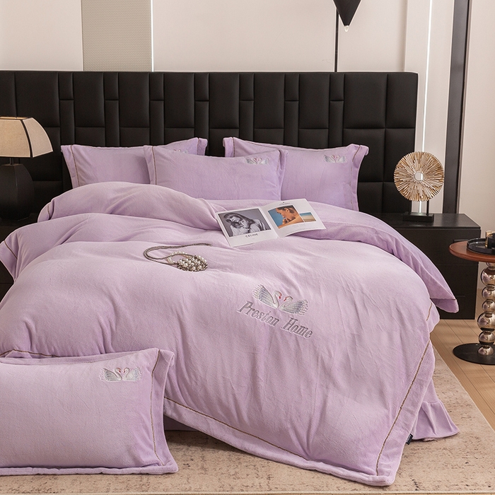 91家纺网 家纺一手货源 找家纺 （总）美芝莱床垫 2025新款全消光牛奶绒四件套-富丽雅