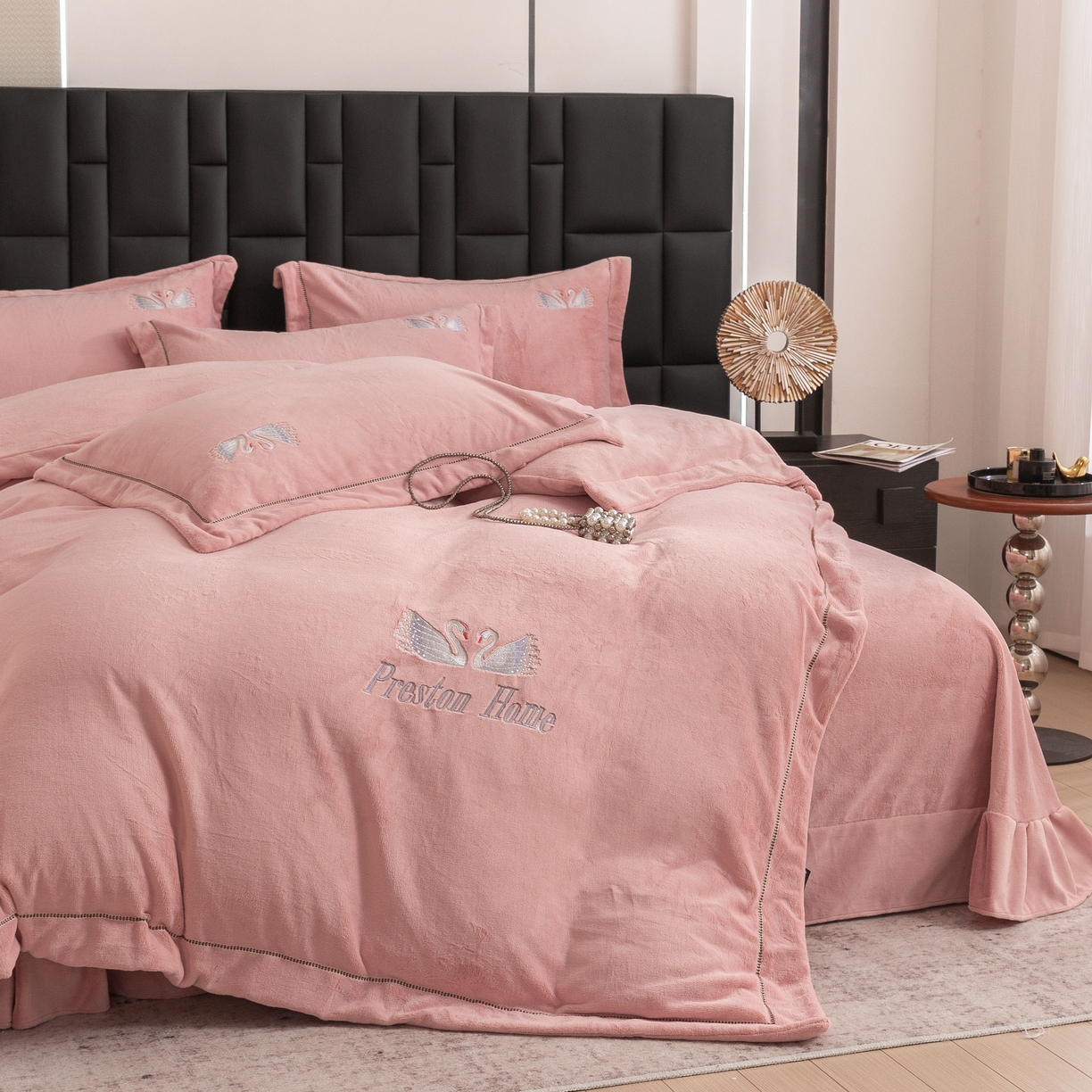 91家纺网 家纺一手货源 找家纺 （总）美芝莱床垫 2025新款全消光牛奶绒四件套-富丽雅