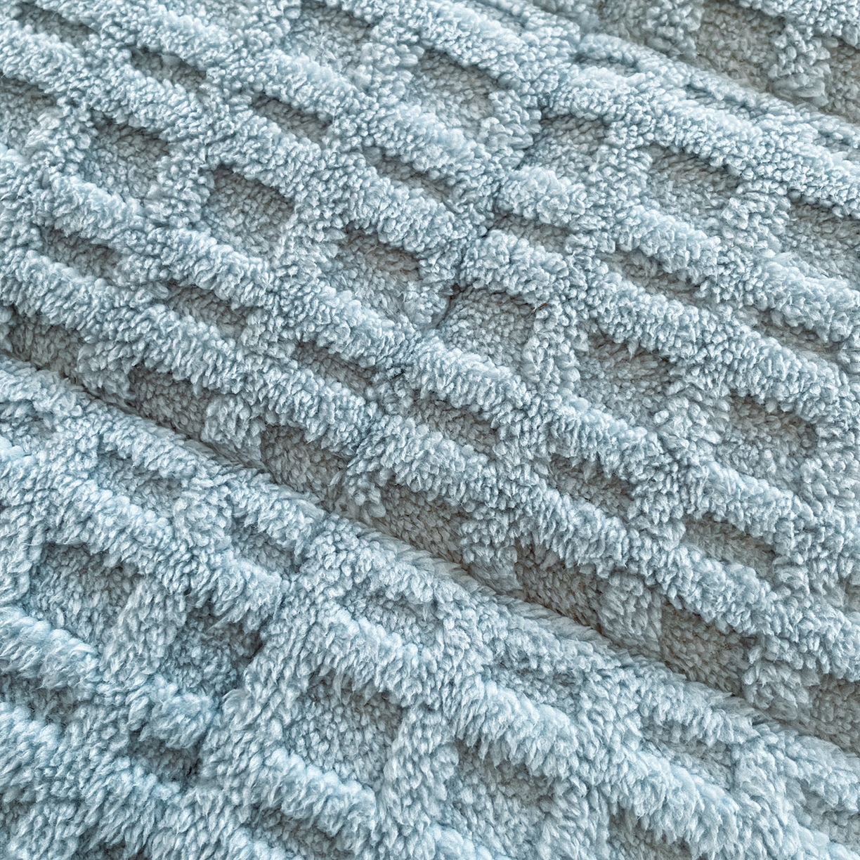 91家纺网 家纺一手货源 找家纺 予梦家纺 2025新款塔芙绒加厚夹棉床笠床垫保护套 星梦格 苍蓝