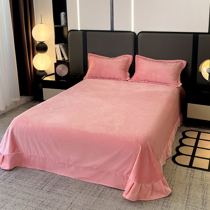 91家纺网 家纺一手货源 找家纺 （总）美芝莱床垫 2025新款亲肤舒适牛奶绒刺绣绣花四件套-时光花园