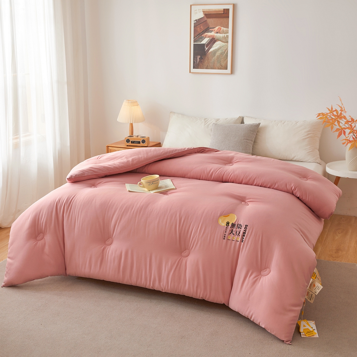 91家纺网 家纺一手货源 找家纺 （总）上学郎家居 2025新款A类无染水洗棉大豆被子被芯