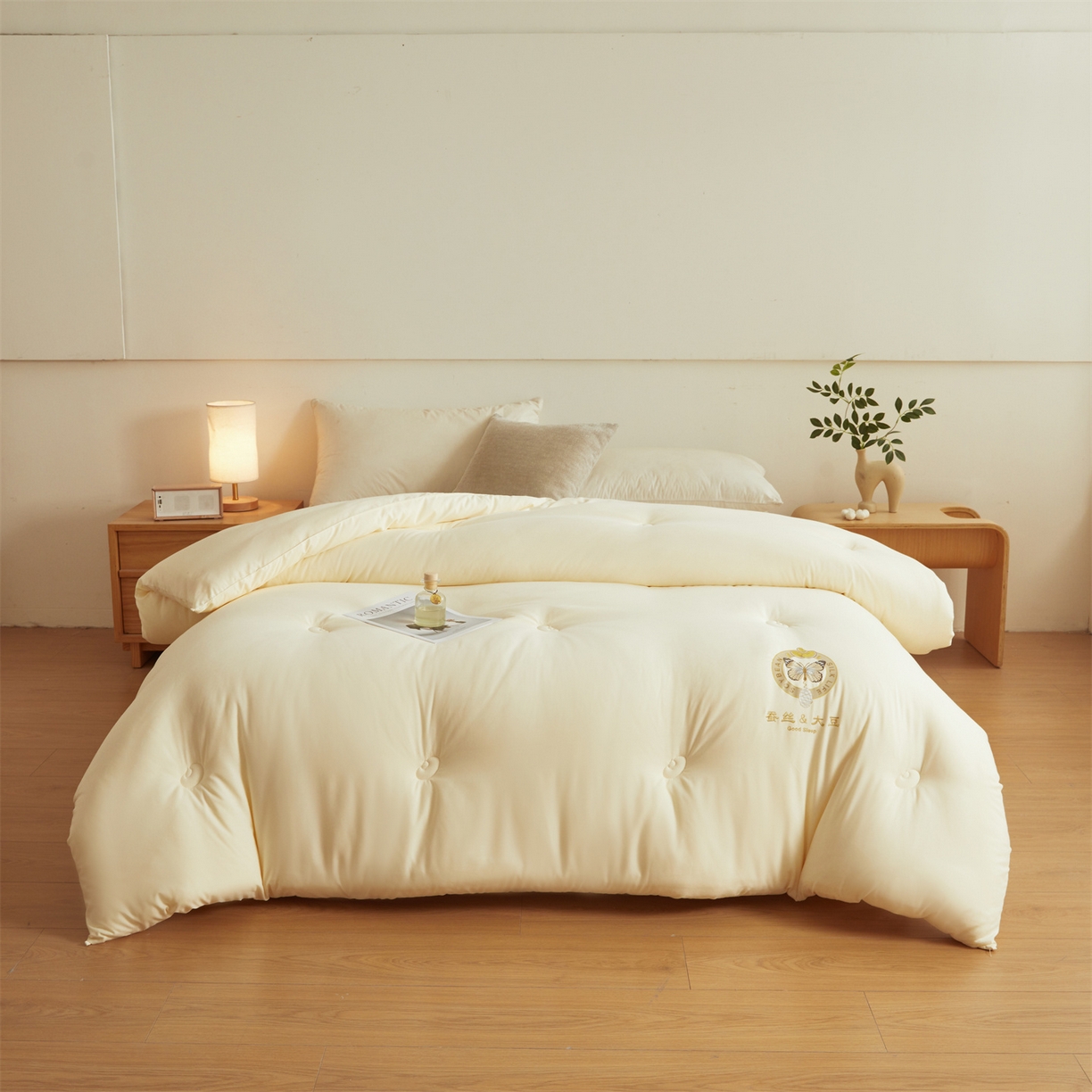 91家纺网 家纺一手货源 找家纺 （总）上学郎家居 2025新款水洗棉大豆被子被芯-蝶舞