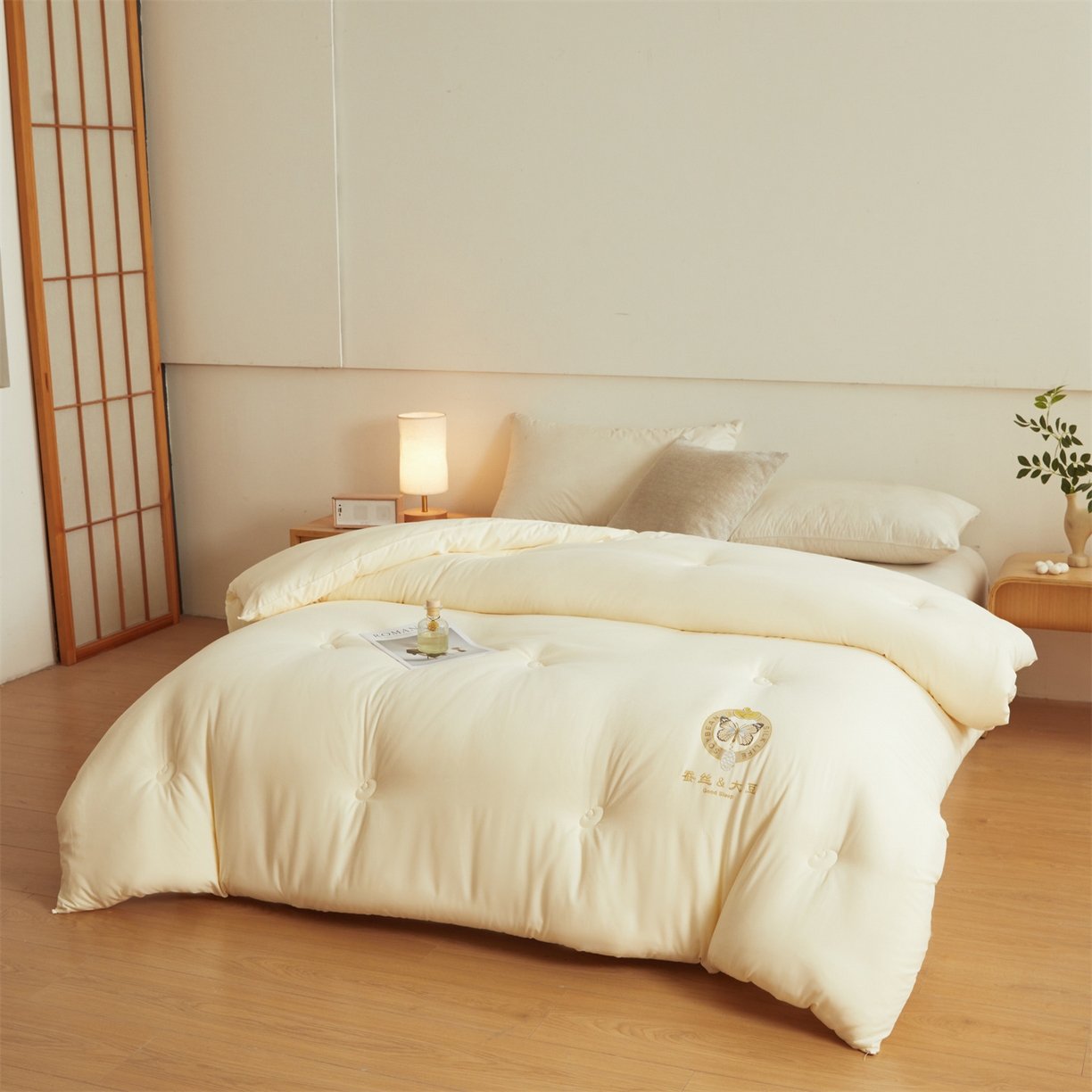 91家纺网 家纺一手货源 找家纺 （总）上学郎家居 2025新款水洗棉大豆被子被芯-蝶舞