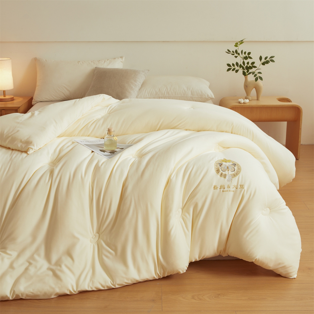 91家纺网 家纺一手货源 找家纺 （总）上学郎家居 2025新款水洗棉大豆被子被芯-蝶舞