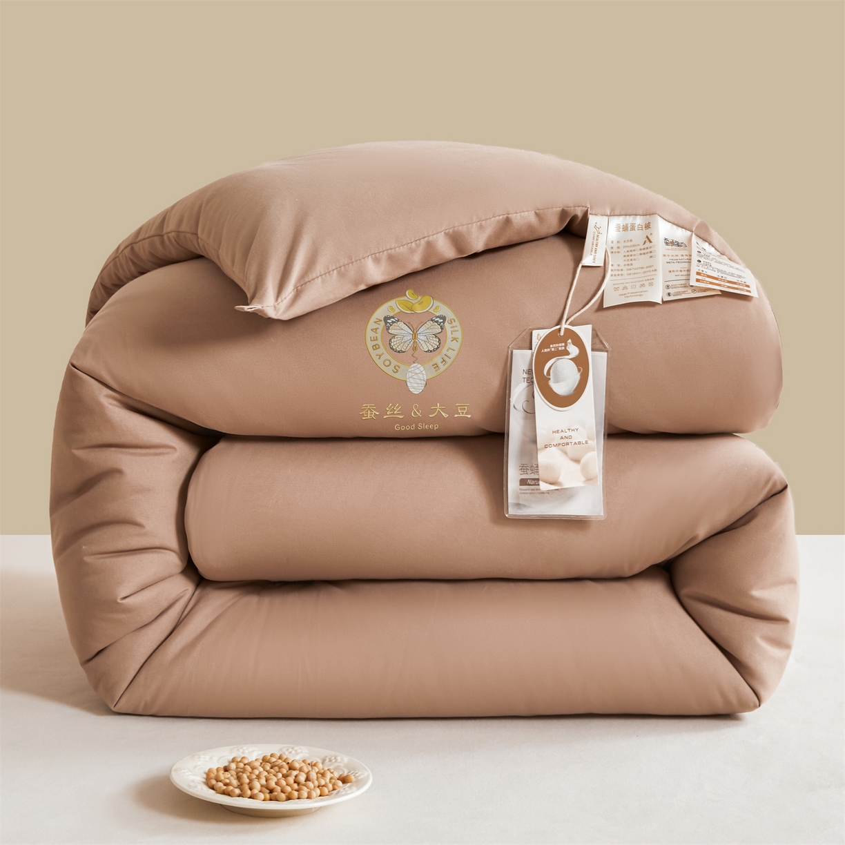 91家纺网 家纺一手货源 找家纺 （总）上学郎家居 2025新款水洗棉大豆被子被芯-蝶舞