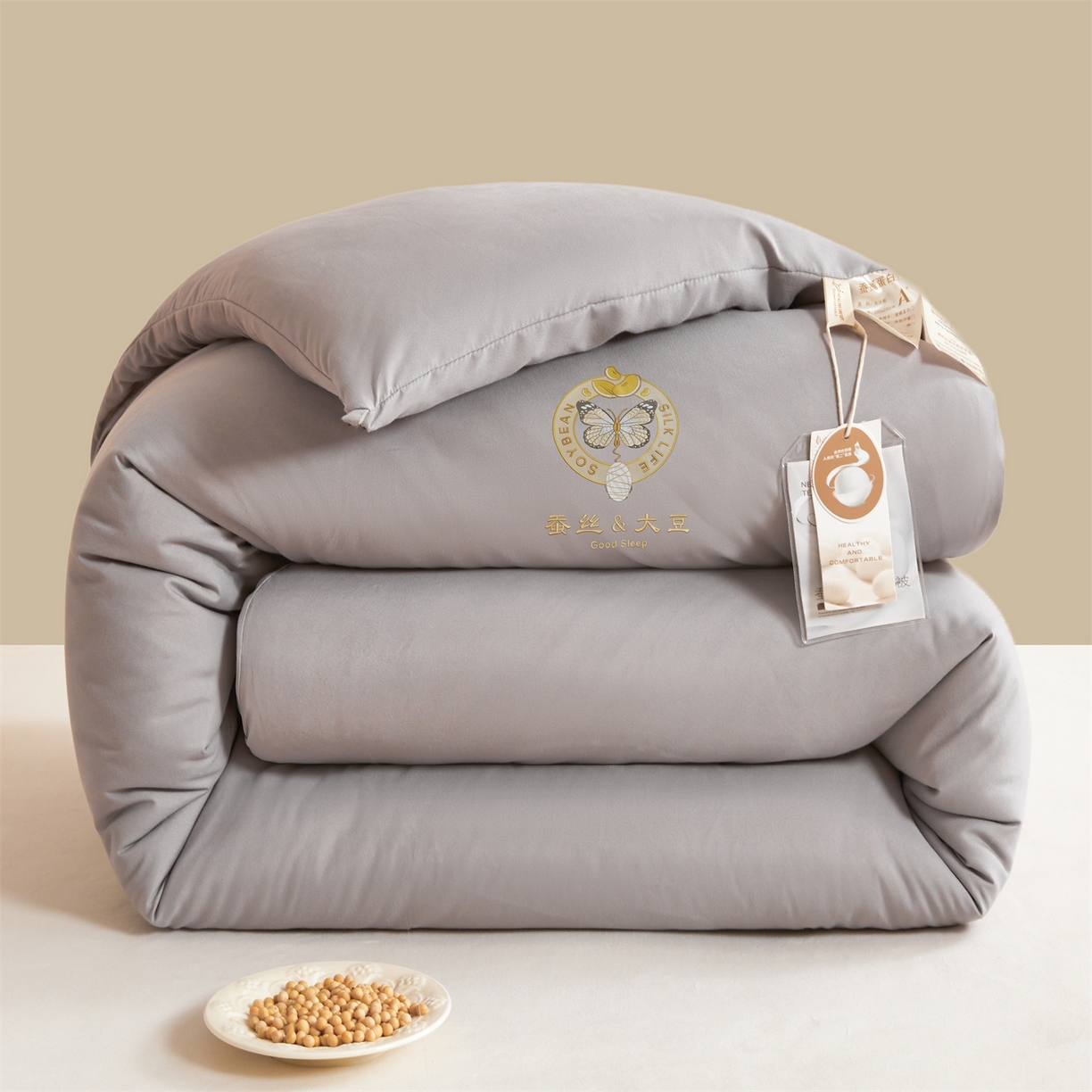 91家纺网 家纺一手货源 找家纺 （总）上学郎家居 2025新款水洗棉大豆被子被芯-蝶舞