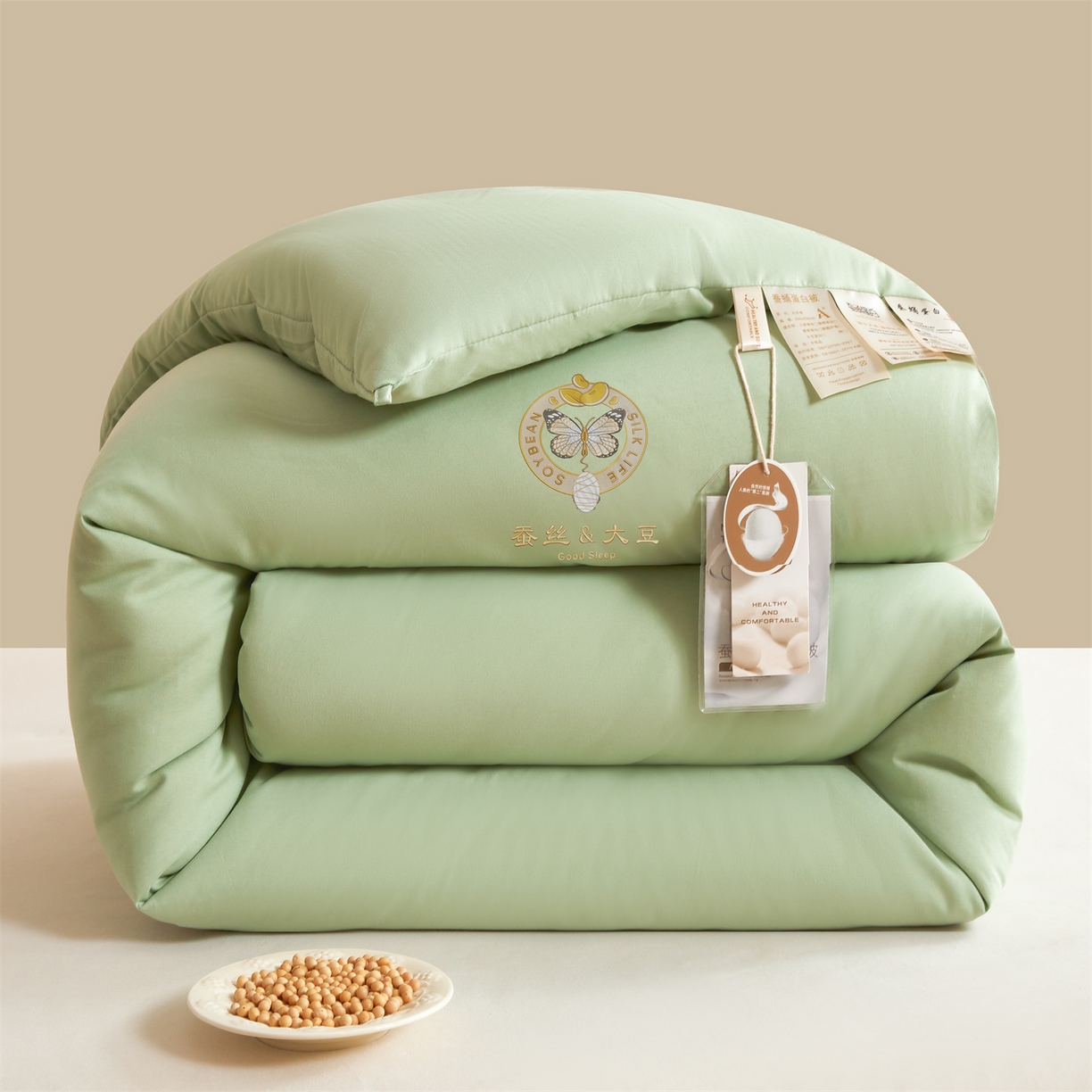 91家纺网 家纺一手货源 找家纺 （总）上学郎家居 2025新款水洗棉大豆被子被芯-蝶舞