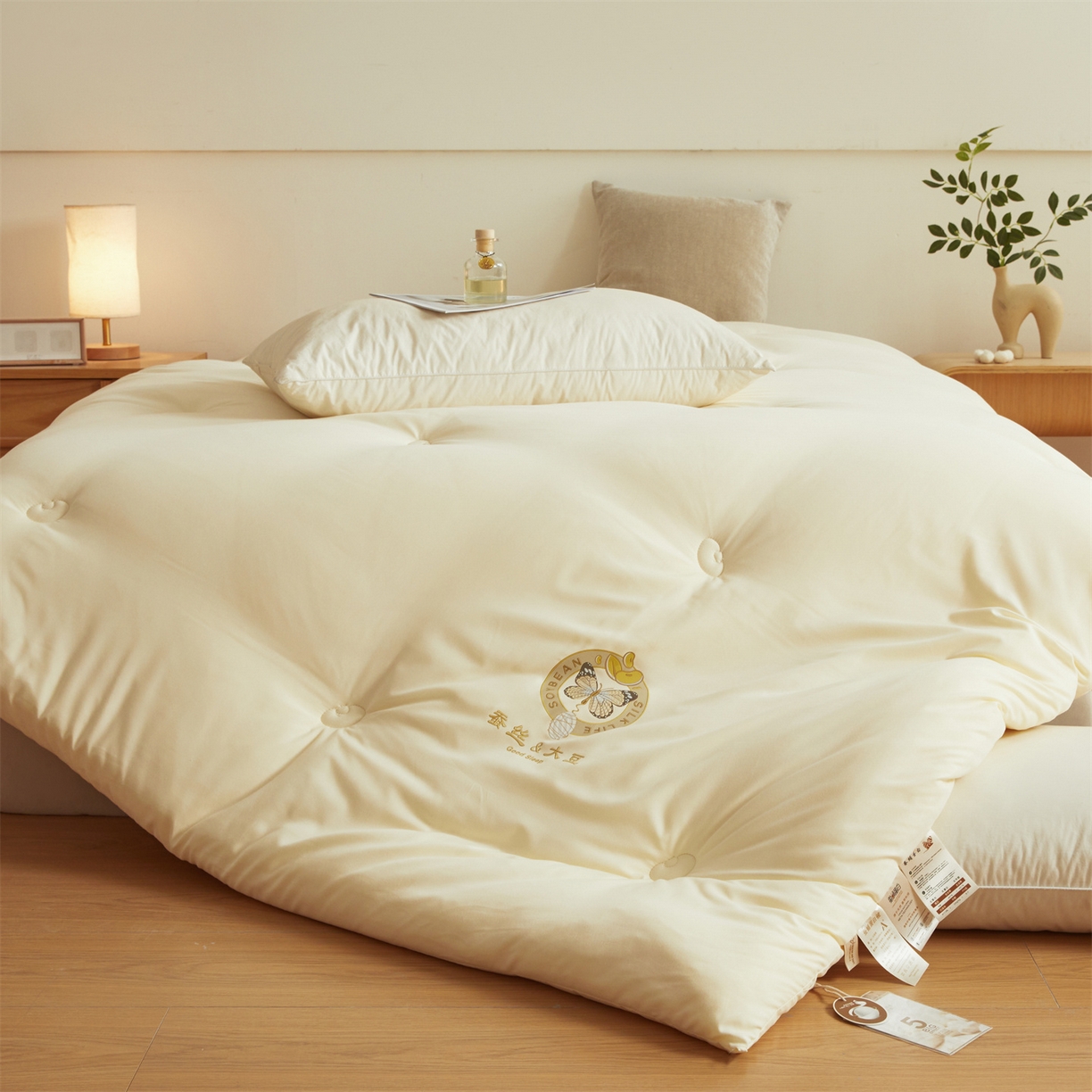 91家纺网 家纺一手货源 找家纺 （总）上学郎家居 2025新款水洗棉大豆被子被芯-蝶舞