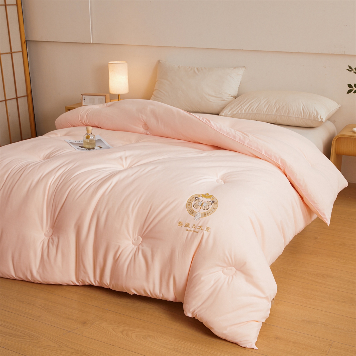 91家纺网 家纺一手货源 找家纺 上学郎家居 2025新款水洗棉大豆被子被芯-蝶舞 蝶舞大豆-柔肤玉