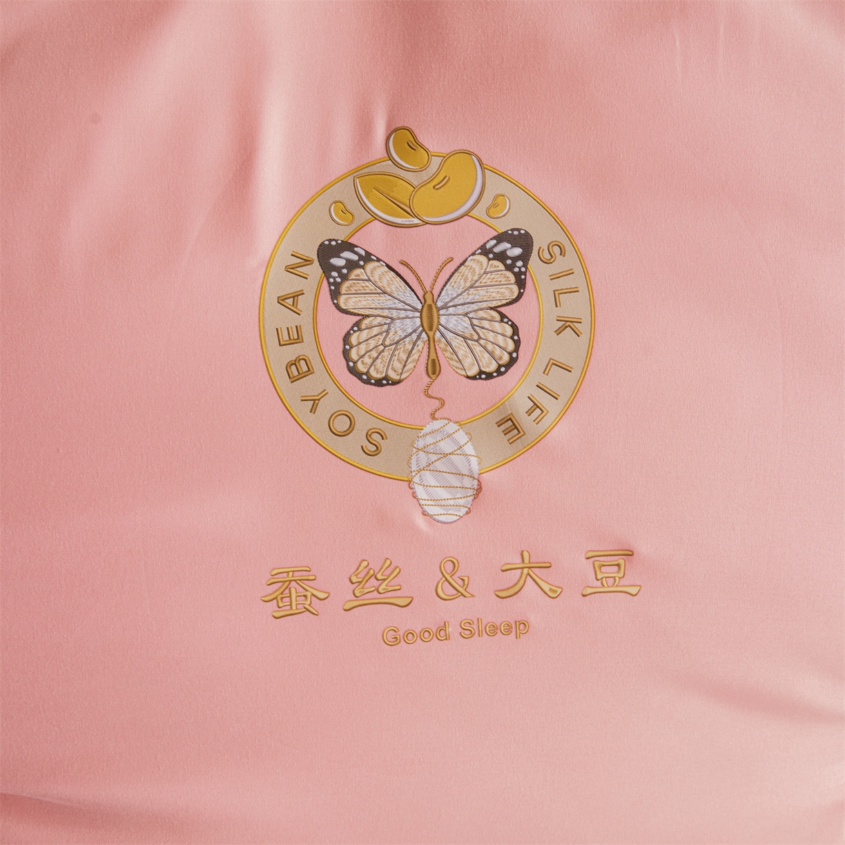 91家纺网 家纺一手货源 找家纺 上学郎家居 2025新款水洗棉大豆被子被芯-蝶舞 蝶舞大豆-豆沙粉