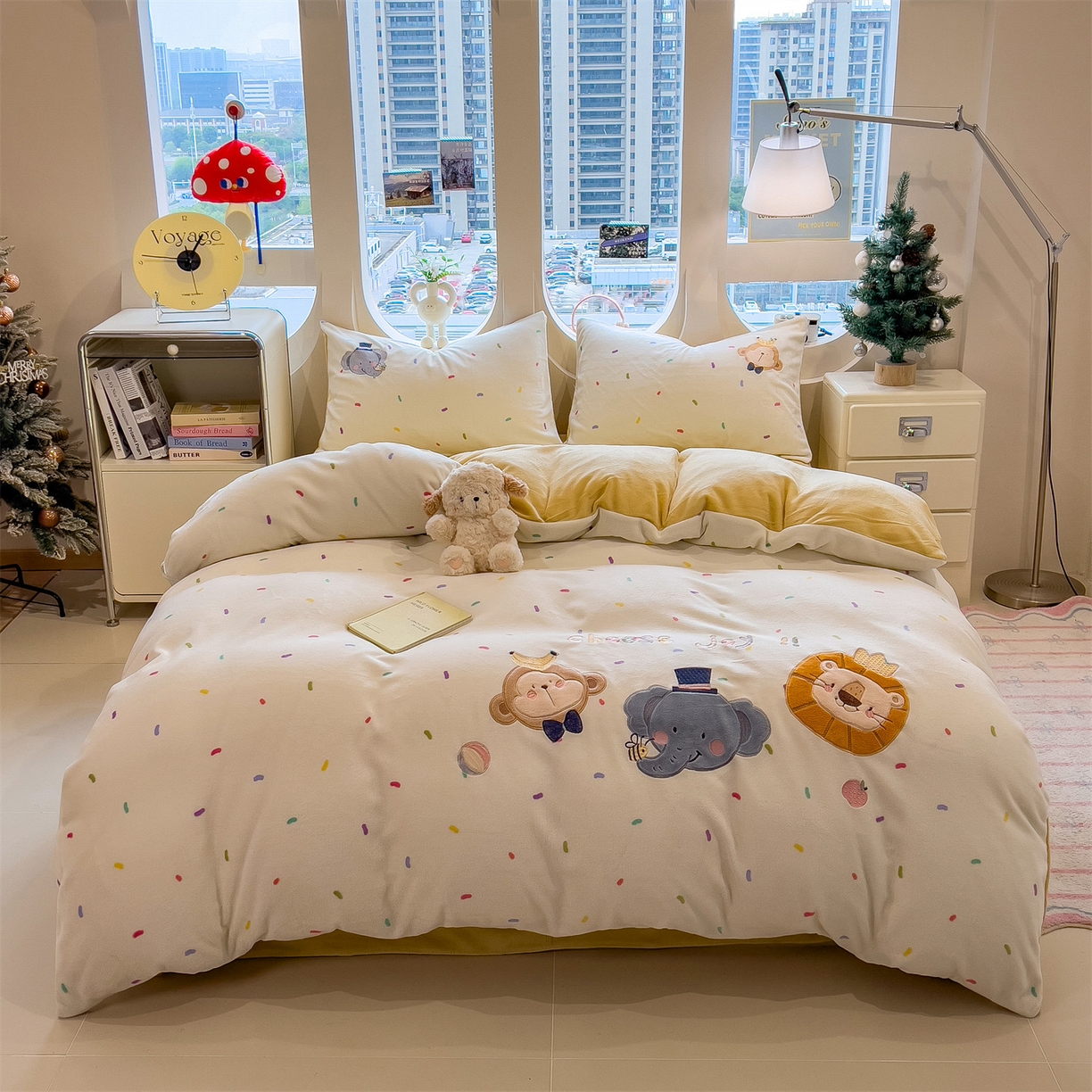 91家纺网 家纺一手货源 找家纺 （总）曲之慕 2025新款卡通消光牛奶绒贴布四件套