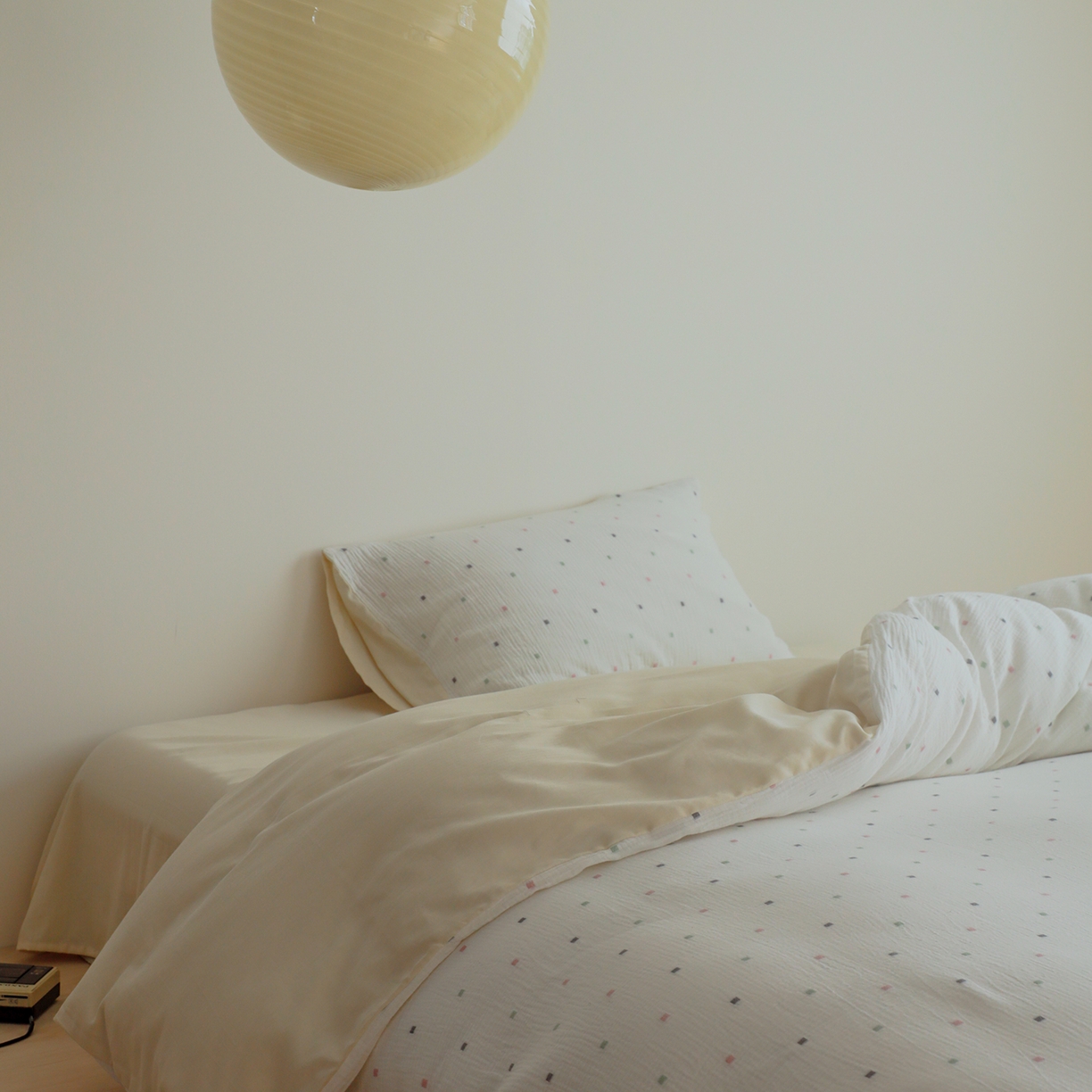 91家纺网 家纺一手货源 找家纺 （总）小春日和 2025新款全棉双层纱A类母婴四件套纯棉提花纱布床上用品四件套纯色床单亲肤被套民宿套件1.8床笠