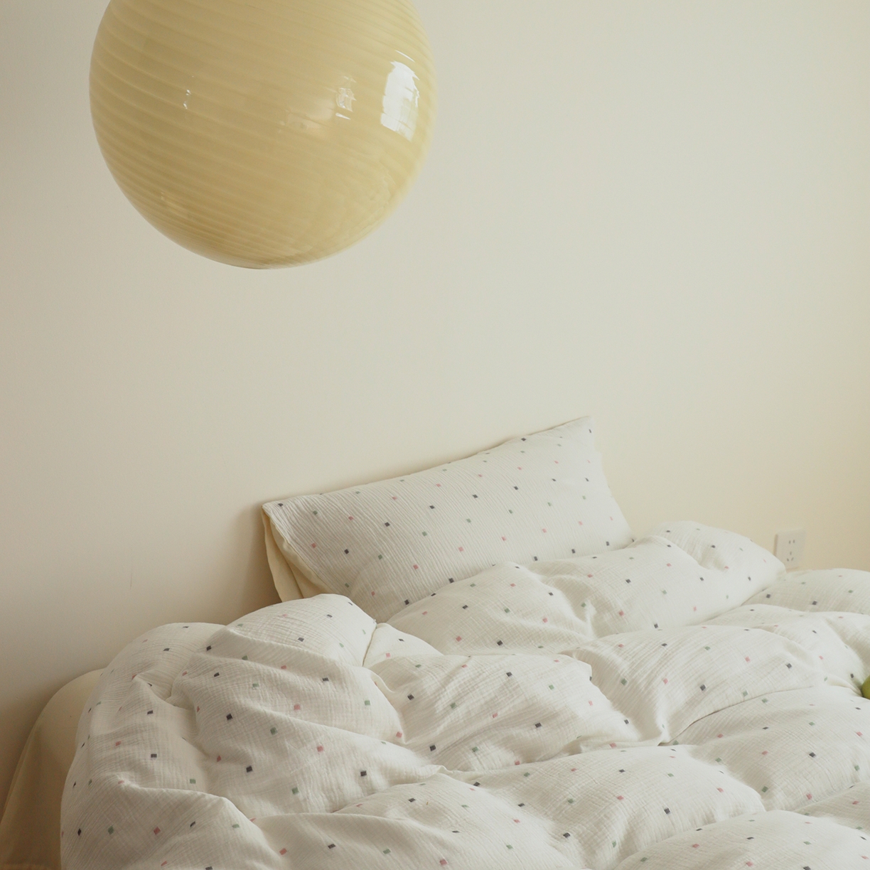 91家纺网 家纺一手货源 找家纺 （总）小春日和 2025新款全棉双层纱A类母婴四件套纯棉提花纱布床上用品四件套纯色床单亲肤被套民宿套件1.8床笠