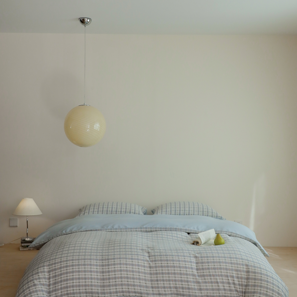 91家纺网 家纺一手货源 找家纺 小春日和 2025新款全棉双层纱A类母婴四件套纯棉提花纱布床上用品四件套纯色床单亲肤被套民宿套件1.8床笠 叙言-蓝