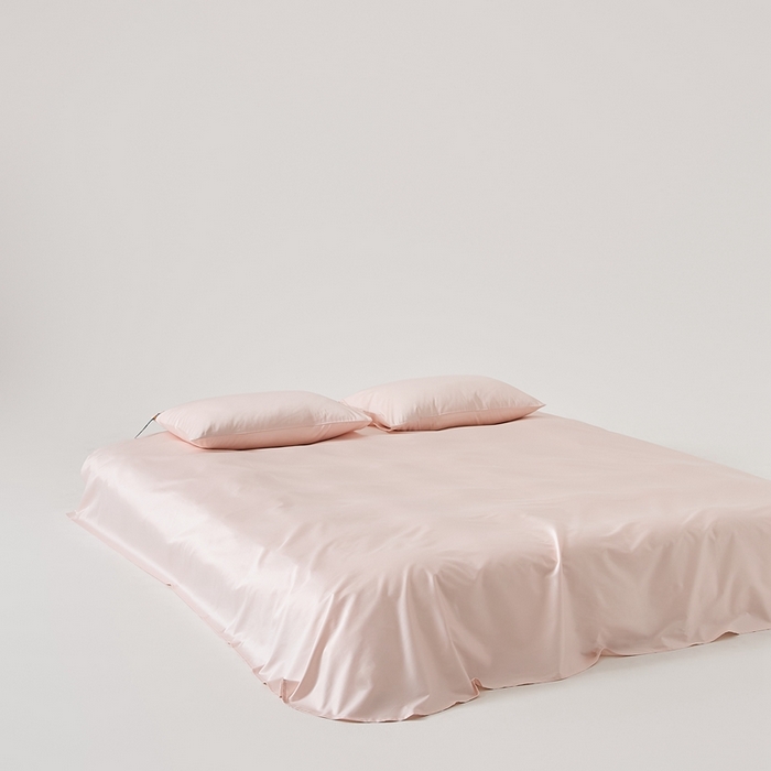 91家纺网 家纺一手货源 找家纺 涞澳家纺 2025新款亲肤舒适100S全棉分体（无衬系列）床单单品床单单件床单 100支全棉-润玉粉