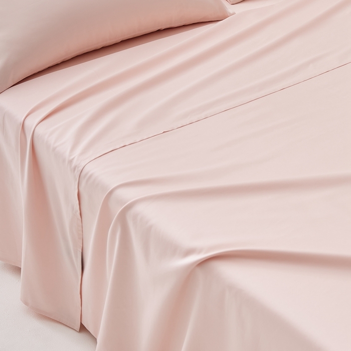 91家纺网 家纺一手货源 找家纺 涞澳家纺 2025新款亲肤舒适100S全棉分体（无衬系列）床单单品床单单件床单 100支全棉-润玉粉