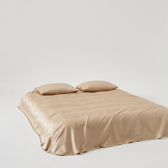 91家纺网 家纺一手货源 找家纺 涞澳家纺 2025新款亲肤舒适100S全棉分体（无衬系列）床单单品床单单件床单 100支全棉-檀棕