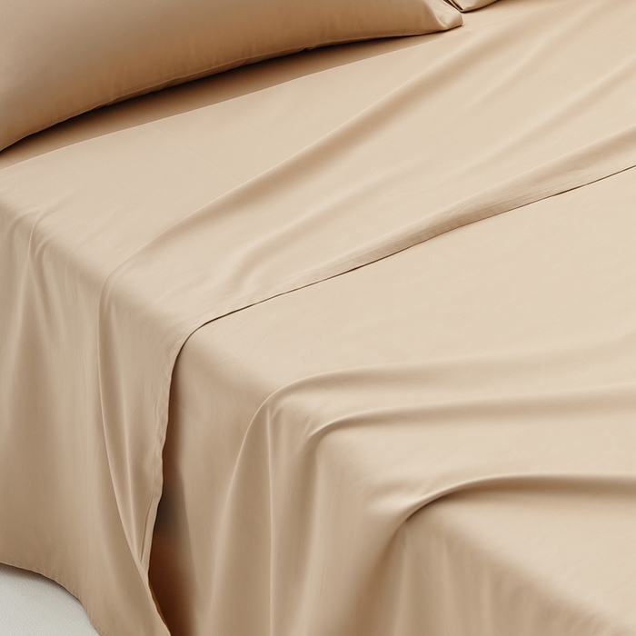 91家纺网 家纺一手货源 找家纺 涞澳家纺 2025新款亲肤舒适100S全棉分体（无衬系列）床单单品床单单件床单 100支全棉-檀棕