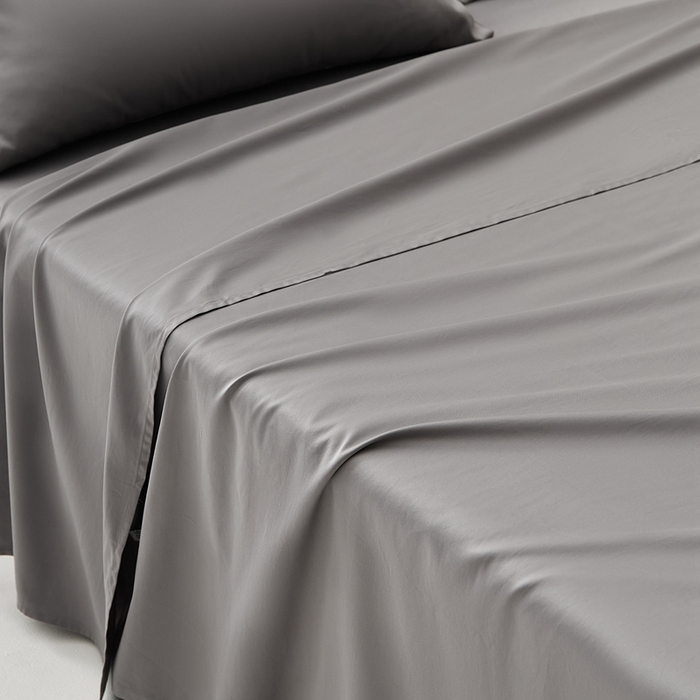 91家纺网 家纺一手货源 找家纺 涞澳家纺 2025新款亲肤舒适100S全棉分体（无衬系列）床单单品床单单件床单 100支全棉-中灰