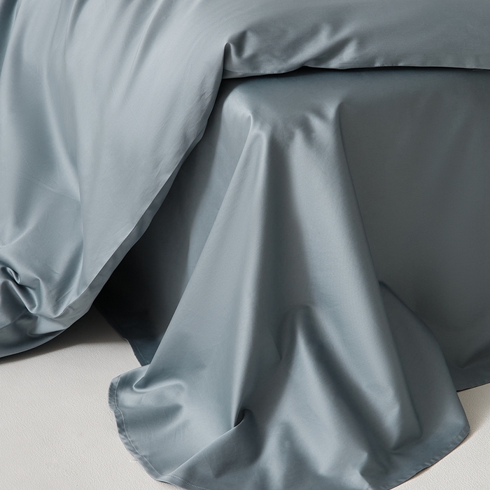 91家纺网 家纺一手货源 找家纺 涞澳家纺 2025新款亲肤舒适100S全棉分体（无衬系列）床单单品床单单件床单 100支全棉-蓝灰