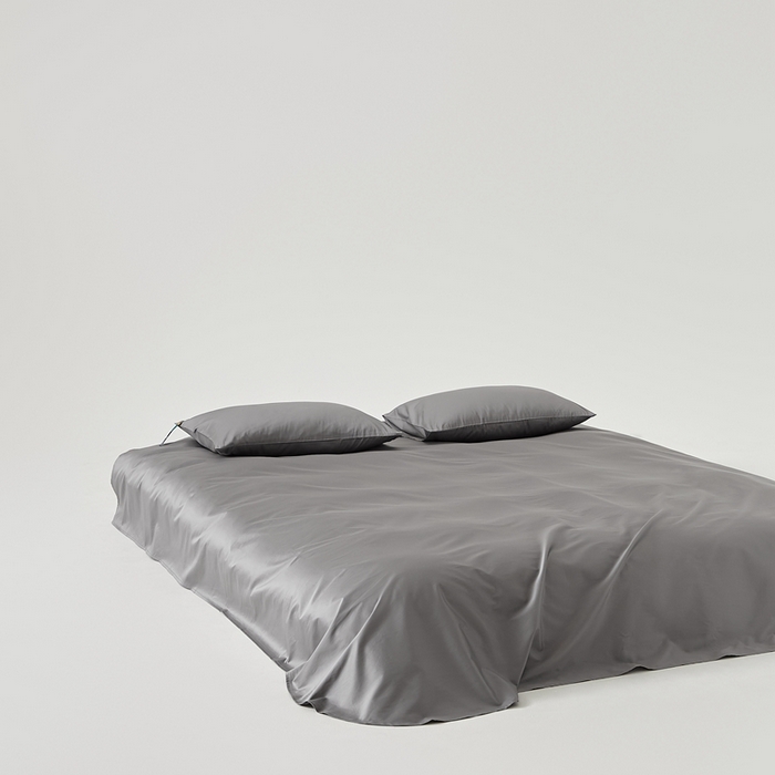 91家纺网 家纺一手货源 找家纺 涞澳家纺 2025新款亲肤舒适100S全棉分体（无衬系列）床单单品床单单件床单 100支全棉-中灰