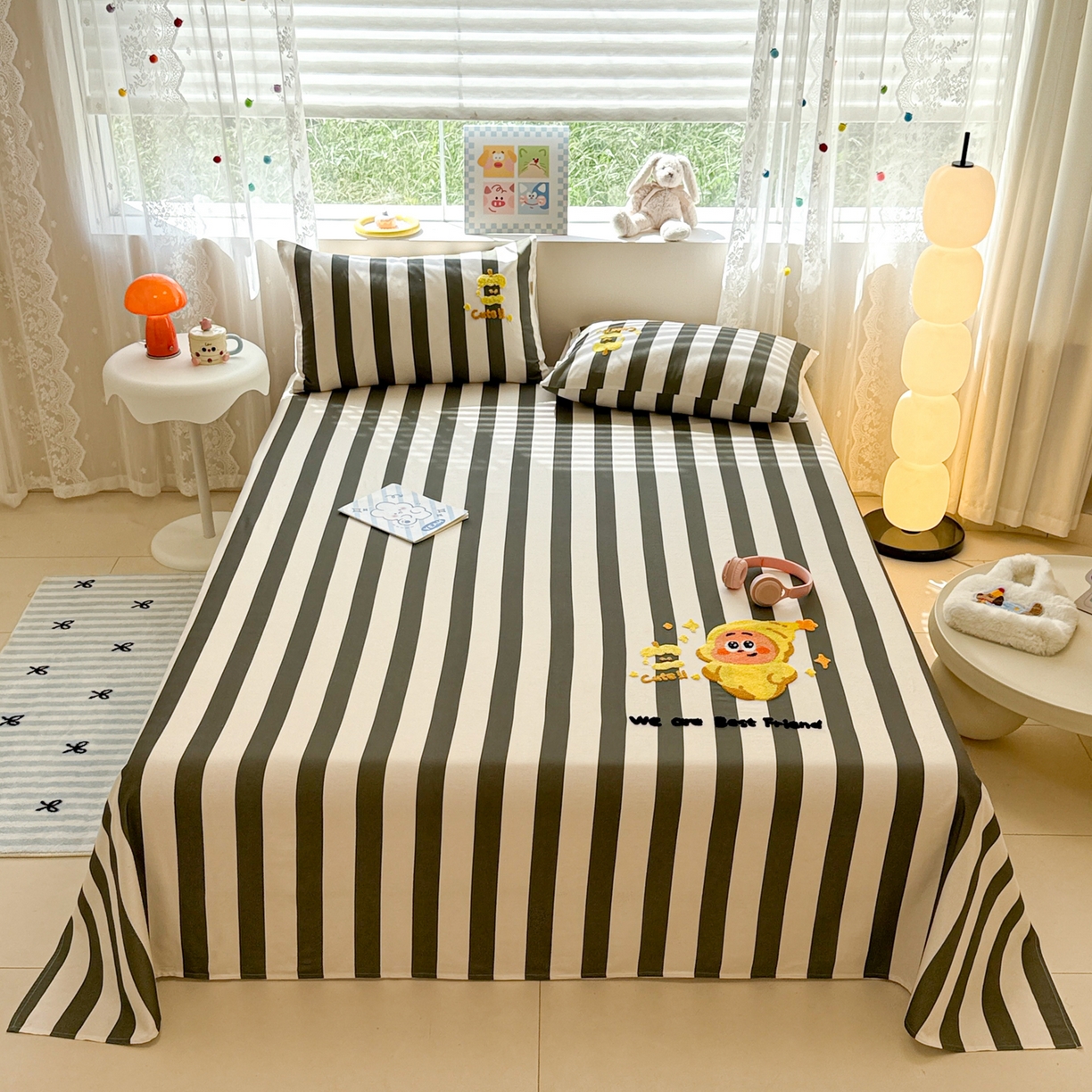 91家纺网 家纺一手货源 找家纺 （总）沐辰 2025新款A类全棉磨毛绣花单品床单床笠