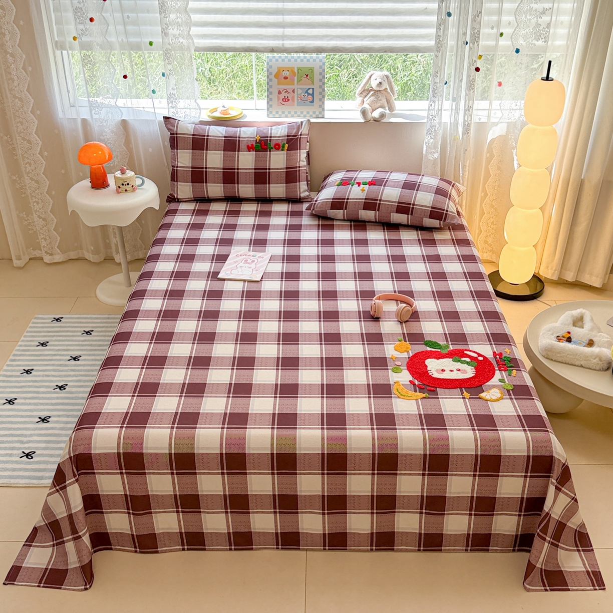 91家纺网 家纺一手货源 找家纺 （总）沐辰 2025新款A类全棉磨毛绣花单品床单床笠