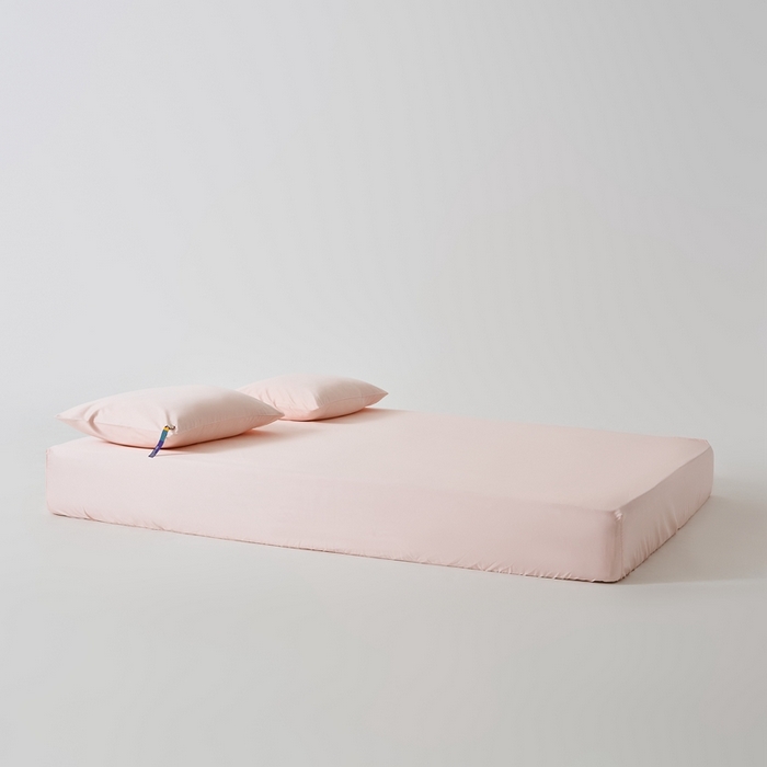 91家纺网 家纺一手货源 找家纺 涞澳家纺 2025新款亲肤舒适100S全棉分体（无衬系列）床笠单品床笠单件床笠 100支全棉-润玉粉