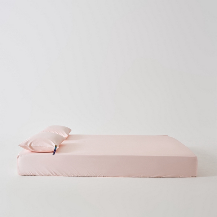 91家纺网 家纺一手货源 找家纺 涞澳家纺 2025新款亲肤舒适100S全棉分体（无衬系列）床笠单品床笠单件床笠 100支全棉-润玉粉