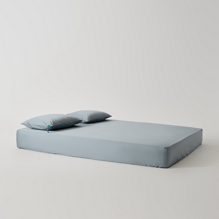 91家纺网 家纺一手货源 找家纺 涞澳家纺 2025新款亲肤舒适100S全棉分体（无衬系列）床笠单品床笠单件床笠 100支全棉-蓝灰