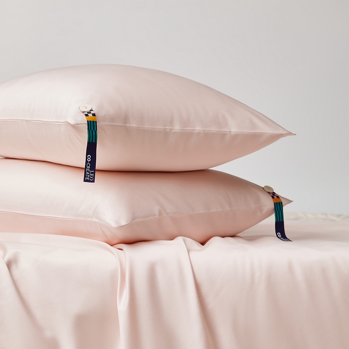 91家纺网 家纺一手货源 找家纺 涞澳家纺 2025新款亲肤舒适100S全棉分体（无衬系列）枕套单品枕套单件枕套 100支全棉-润玉粉