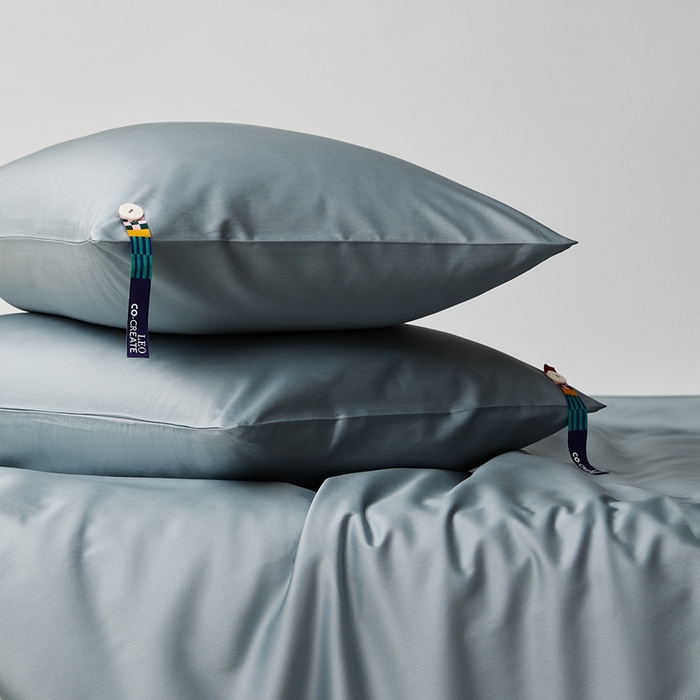 91家纺网 家纺一手货源 找家纺 涞澳家纺 2025新款亲肤舒适100S全棉分体（无衬系列）枕套单品枕套单件枕套 100支全棉-蓝灰