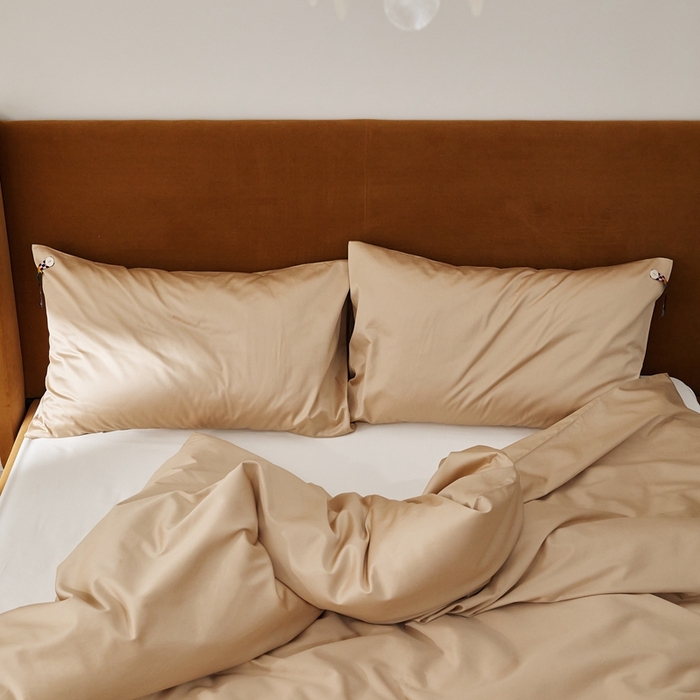 91家纺网 家纺一手货源 找家纺 涞澳家纺 2025新款亲肤舒适100S全棉分体（无衬系列）枕套单品枕套单件枕套 100支全棉-檀棕