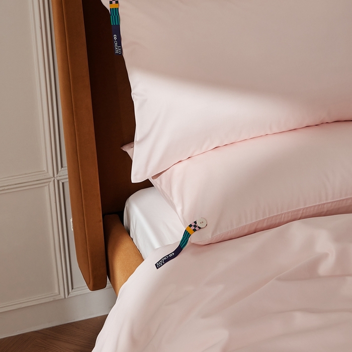 91家纺网 家纺一手货源 找家纺 涞澳家纺 2025新款亲肤舒适100S全棉分体（无衬系列）枕套单品枕套单件枕套 100支全棉-润玉粉