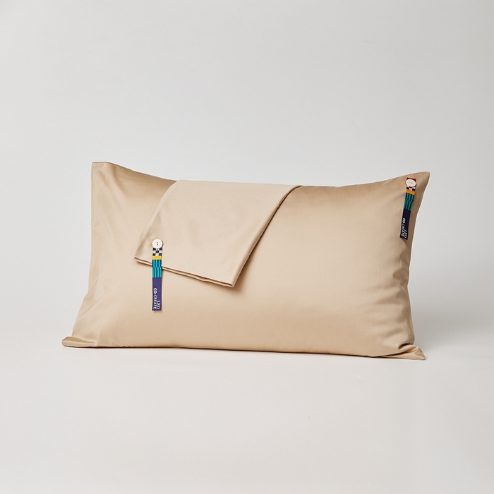 91家纺网 家纺一手货源 找家纺 涞澳家纺 2025新款亲肤舒适100S全棉分体（无衬系列）枕套单品枕套单件枕套 100支全棉-檀棕