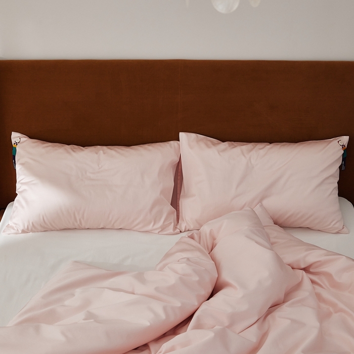 91家纺网 家纺一手货源 找家纺 涞澳家纺 2025新款亲肤舒适100S全棉分体（无衬系列）枕套单品枕套单件枕套 100支全棉-润玉粉