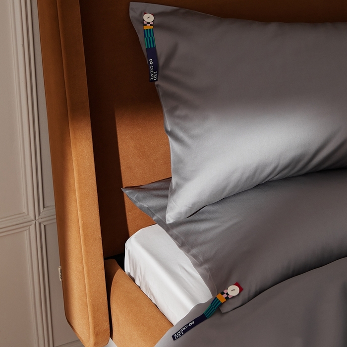 91家纺网 家纺一手货源 找家纺 涞澳家纺 2025新款亲肤舒适100S全棉分体（无衬系列）枕套单品枕套单件枕套 100支全棉-中灰