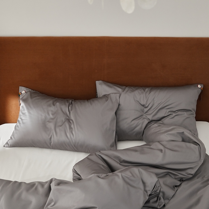 91家纺网 家纺一手货源 找家纺 涞澳家纺 2025新款亲肤舒适100S全棉分体（无衬系列）枕套单品枕套单件枕套 100支全棉-中灰