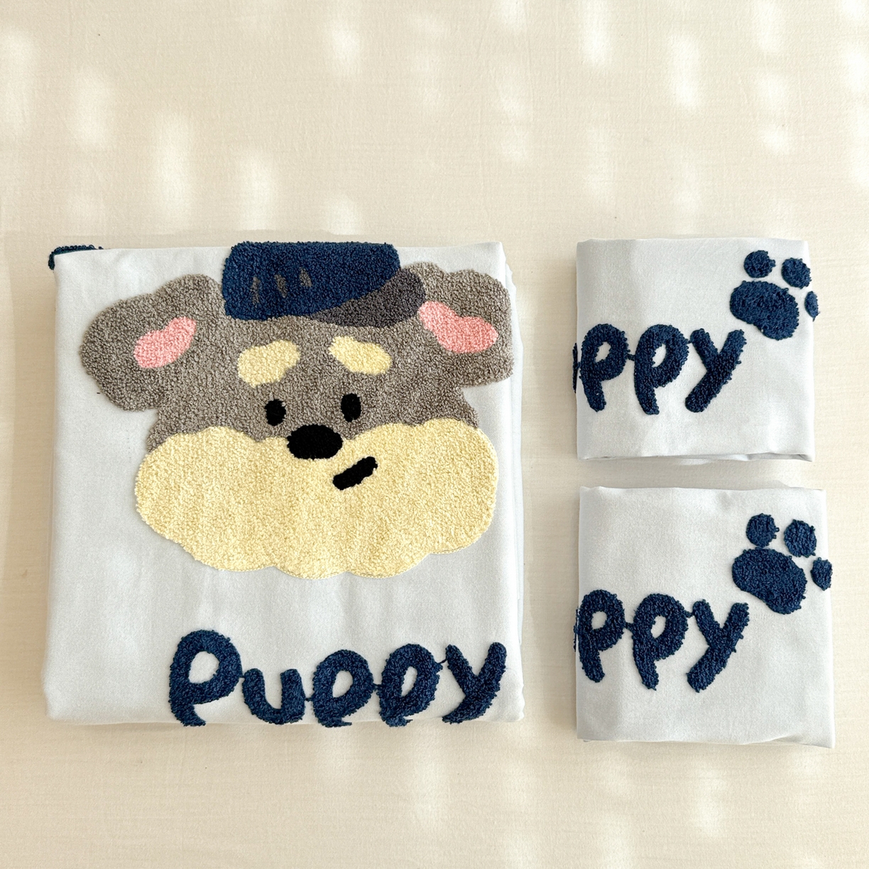 91家纺网 家纺一手货源 找家纺 沐辰 2025新款A类全棉磨毛绣花单品床单床笠 邮差小狗-床单