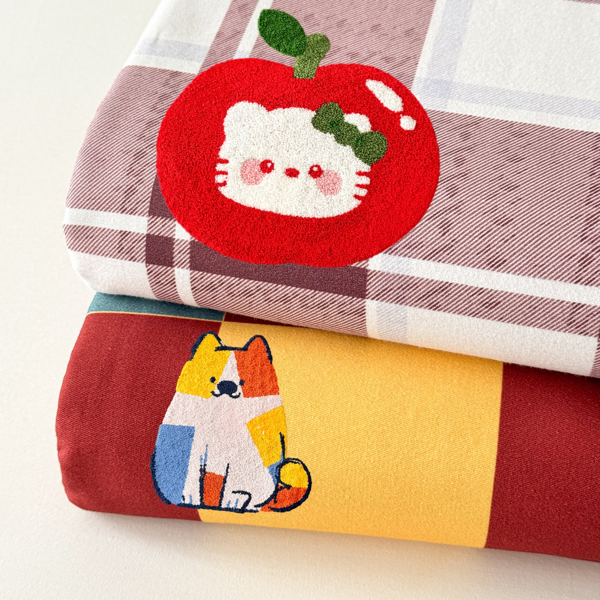 91家纺网 家纺一手货源 找家纺 沐辰 2025新款A类全棉磨毛绣花单品床单床笠 组合图仅展示