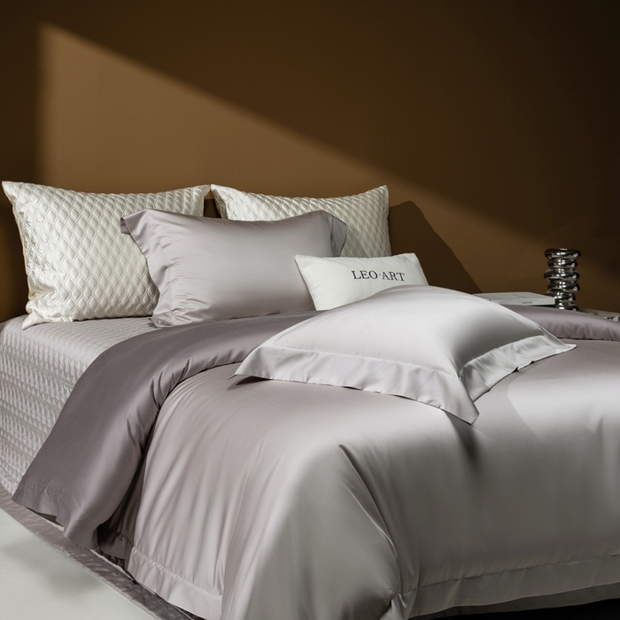 91家纺网 家纺一手货源 找家纺 涞澳家纺 2025新款80天丝棉磨毛床盖压线款四件套-星河入梦 星河入梦-米灰