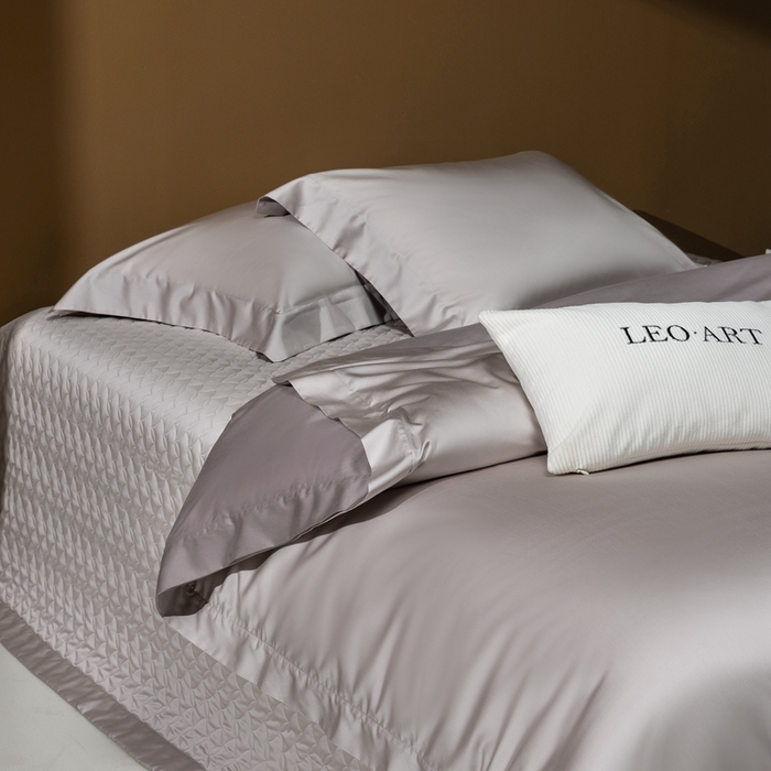 91家纺网 家纺一手货源 找家纺 涞澳家纺 2025新款80天丝棉磨毛床盖压线款四件套-星河入梦 星河入梦-米灰