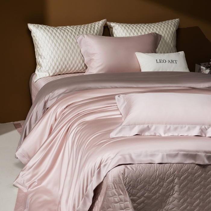 91家纺网 家纺一手货源 找家纺 涞澳家纺 2025新款80天丝棉磨毛床盖压线款四件套-星河入梦 星河入梦-梅子